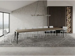 Mesa extensible 90x140/400 cm Paxon Premium gris paloma patas antracita