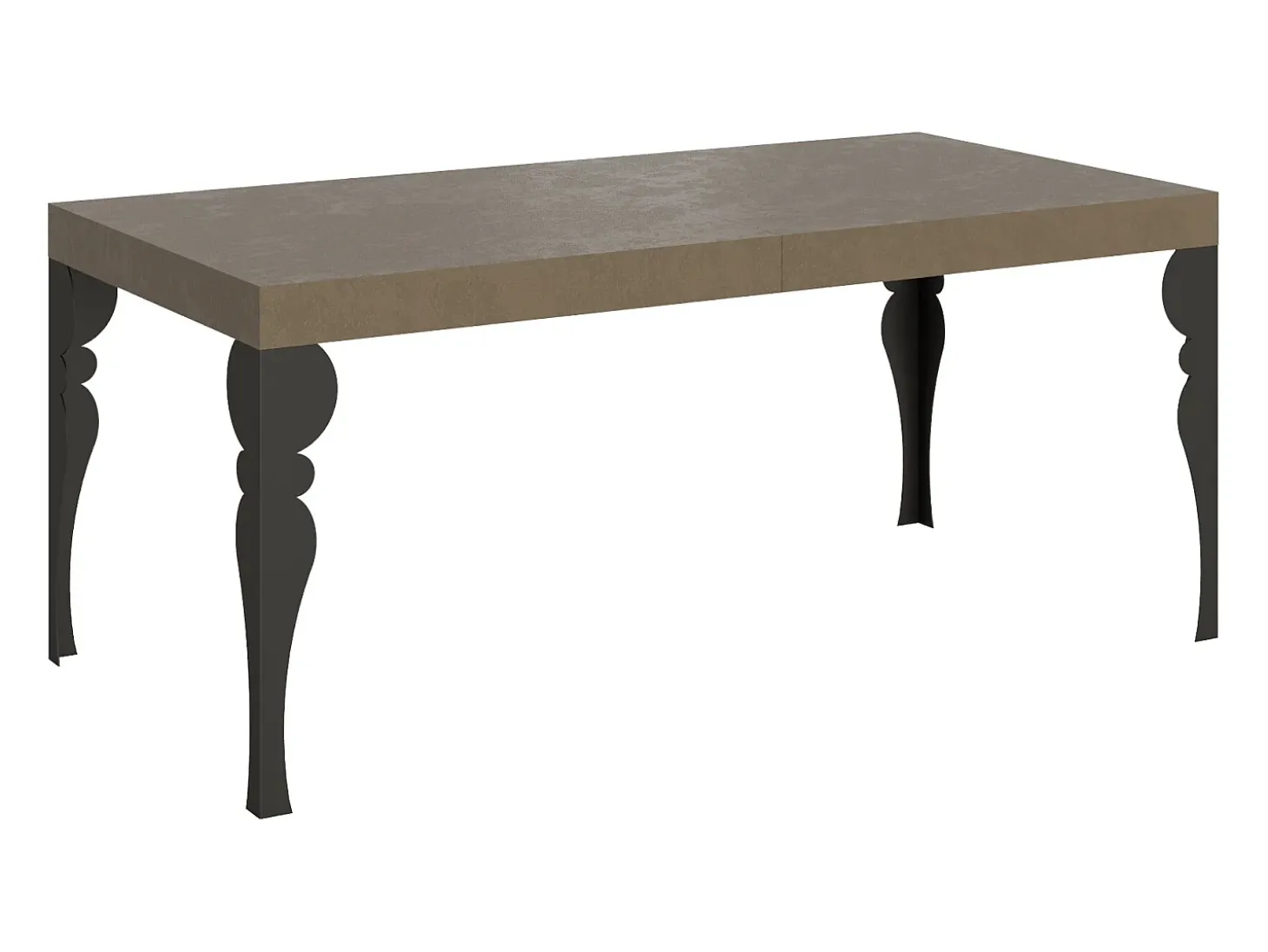 Mesa extensible 180/440x90 cm Paxon gris paloma patas antracita