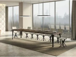 Mesa extensible 90x200/460 cm Paxon Premium Nogal estructura Antracita