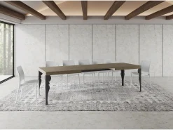 Mesa extensible 90x200/460 cm Paxon gris paloma patas antracita