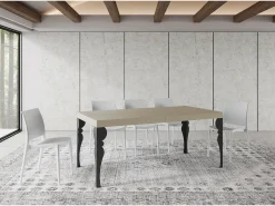 Mesa extensible 180/440x90 cm Paxon cachemira patas antracita