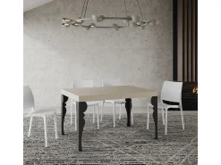 Mesa extensible 120/224x90 cm Paxon cachemira patas antracita