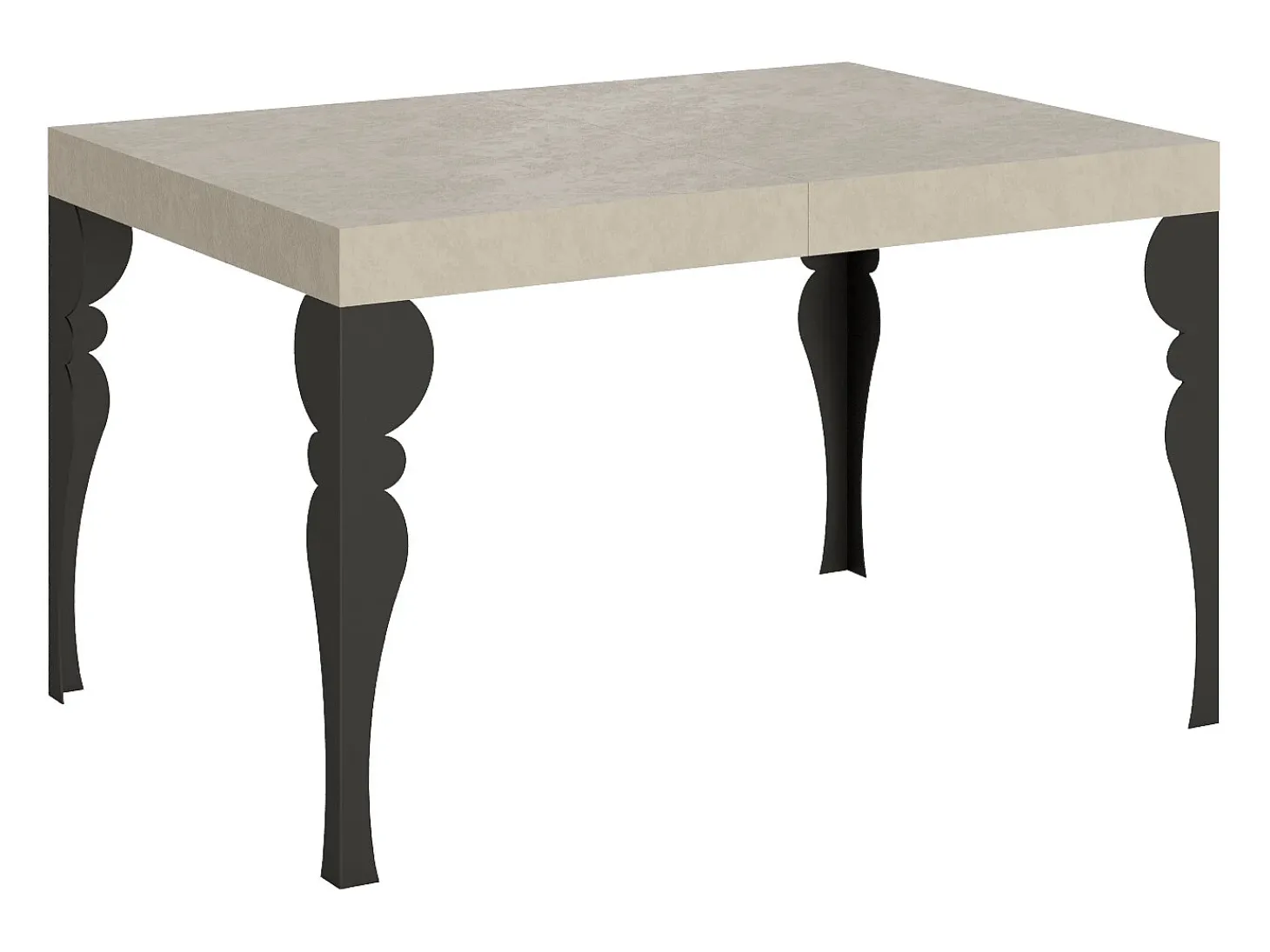 Mesa extensible 120/224x90 cm Paxon cachemira patas antracita