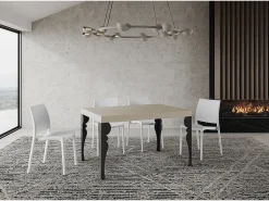 Mesa extensible 120/224x90 cm Paxon cachemira patas antracita