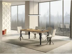 Mesa extensible 160/244x80 cm Paxon roble natural patas antracita
