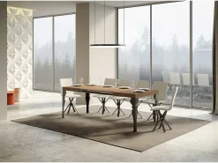 Mesa extensible 160/244x80 cm Paxon roble natural patas antracita