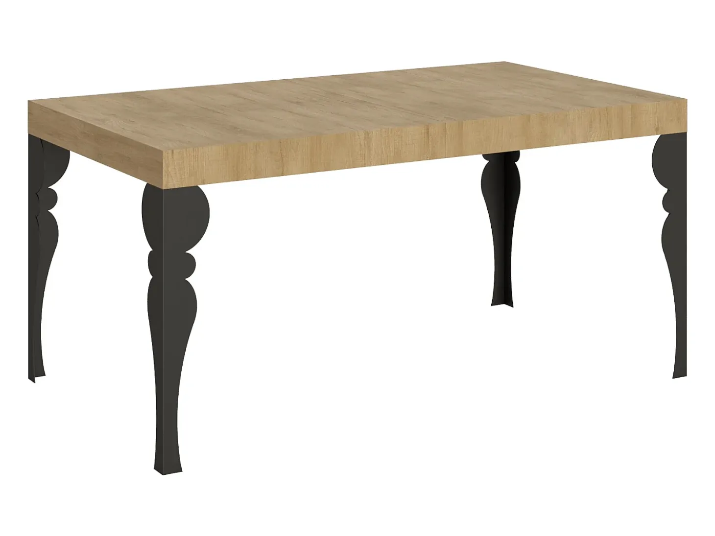 Mesa extensible 160/244x80 cm Paxon roble natural patas antracita