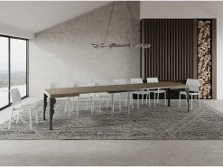Mesa extensible 140/400x90 cm Paxon gris paloma patas antracita