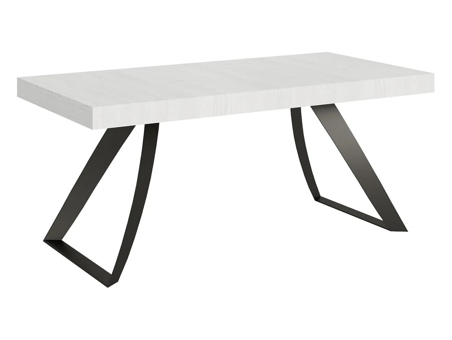 Mesa extensible 90x200/304 cm Proxy Fresno Blanco estructura Antracita