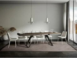 Mesa extensible 90x160/264 cm Proxy Evolution Nogal estructura Antracita