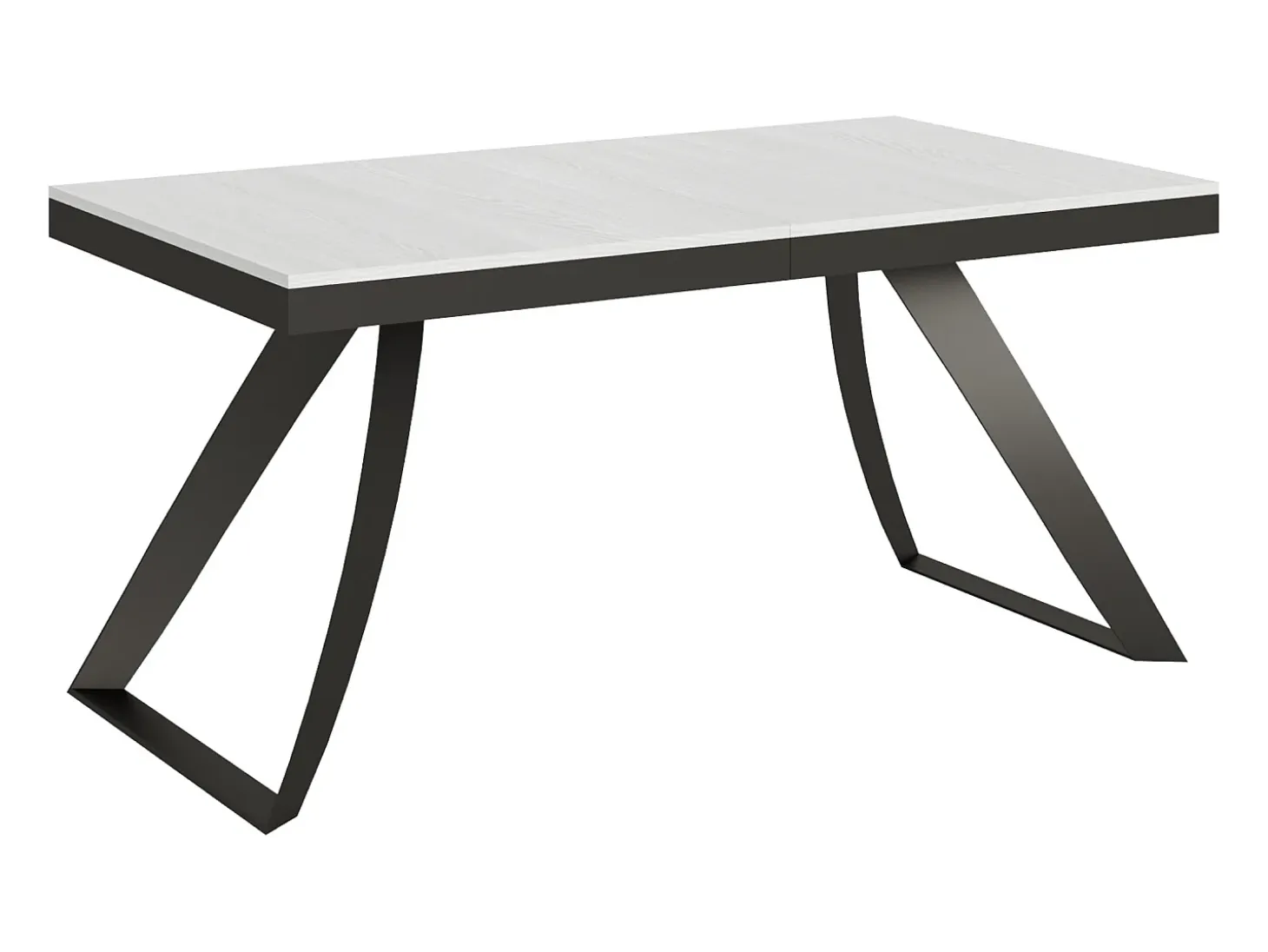 Mesa extensible 90x160/420 cm Proxy Evolution Fresno Blanco estructura Antracita
