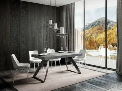 Mesa extensible 90x200/460 cm Proxy Premium Cemento estructura Antracita