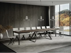 Mesa extensible 90x160/420 cm Proxy Evolution Nogal estructura Antracita