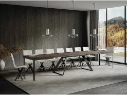 Mesa extensible 90x160/420 cm Proxy Nogal estructura Antracita