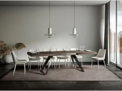 Mesa extensible 90x160/264 cm Proxy Nogal estructura Antracita