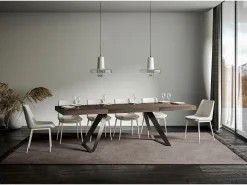 Mesa extensible 90x200/304 cm Proxy Premium Nogal estructura Antracita