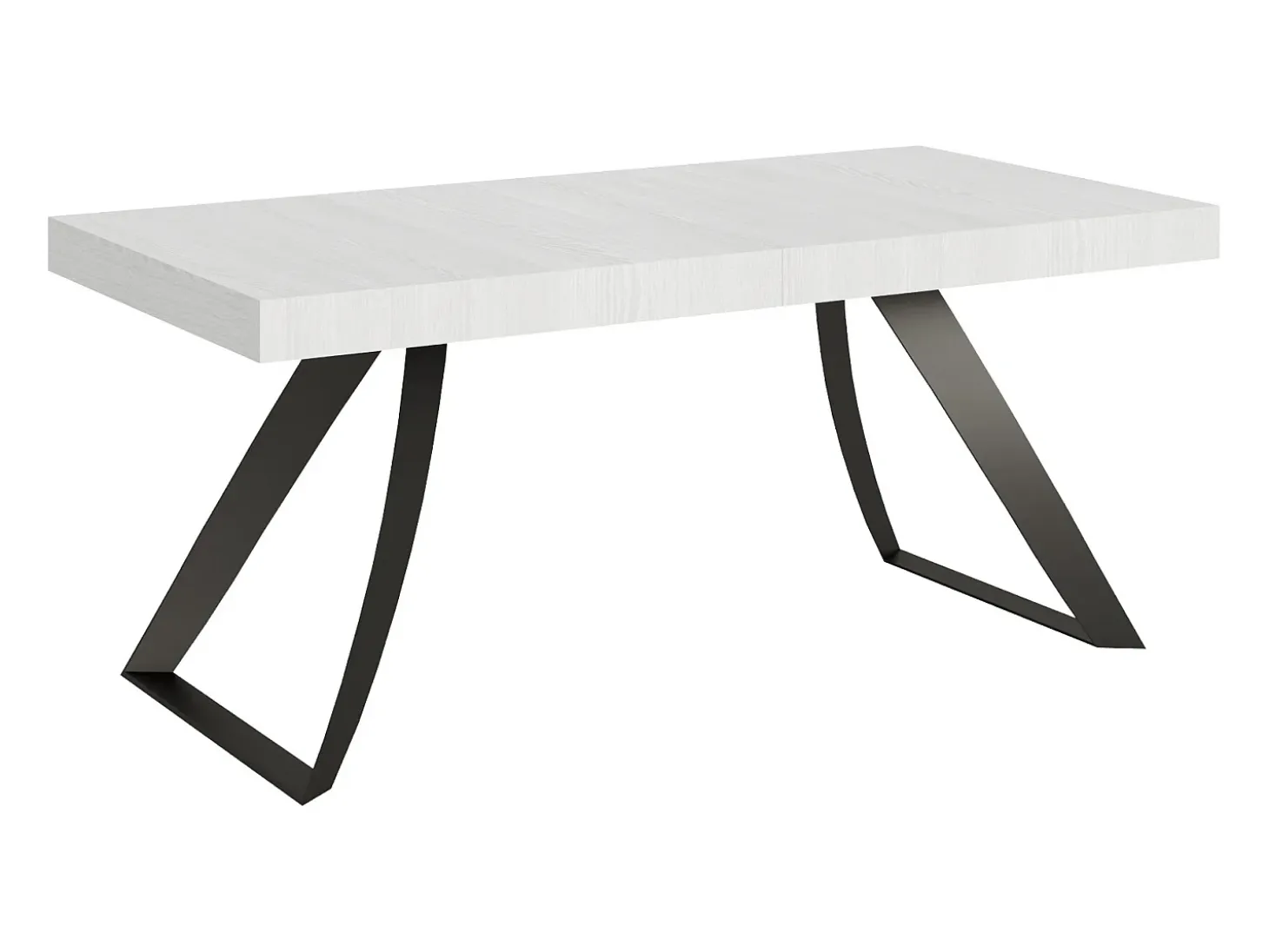 Mesa extensible 90x180/284 cm Proxy Fresno Blanco estructura Antracita
