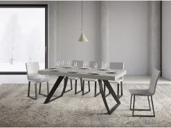 Mesa extensible 90x160/420 cm Proxy Cachemira estructura Antracita