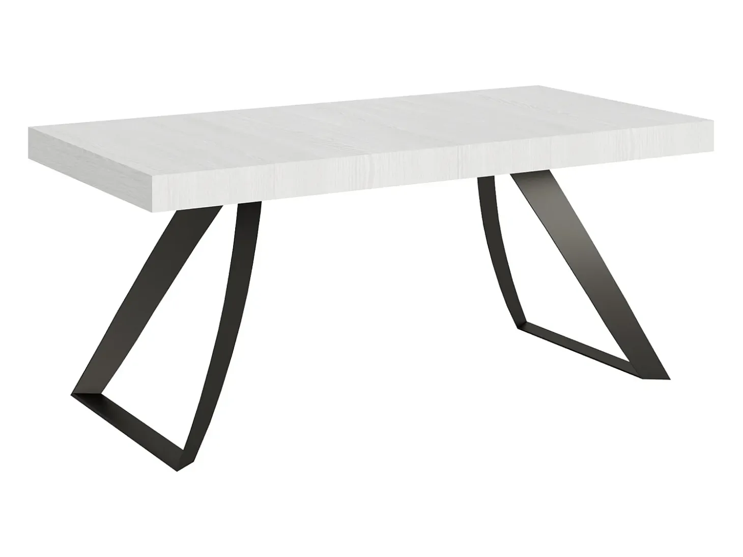 Mesa extensible 90x180/440 cm Proxy Fresno Blanco estructura Antracita