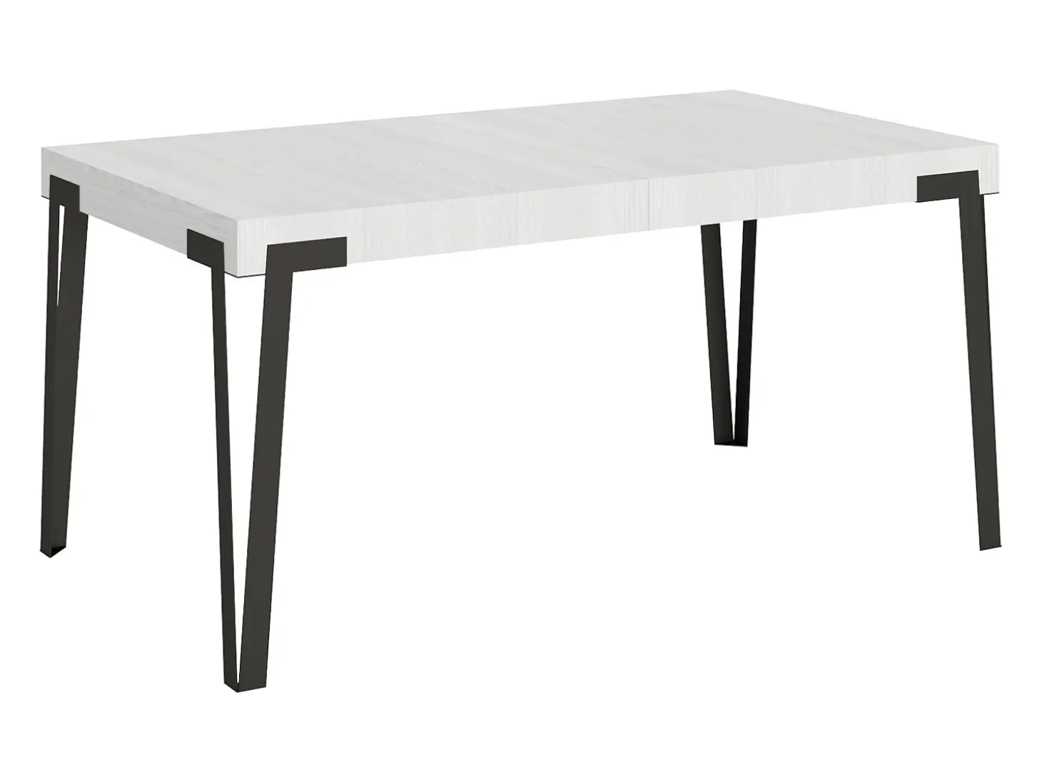 Mesa extensible 90x160/264 cm Rio Fresno Blanco estructura Antracita