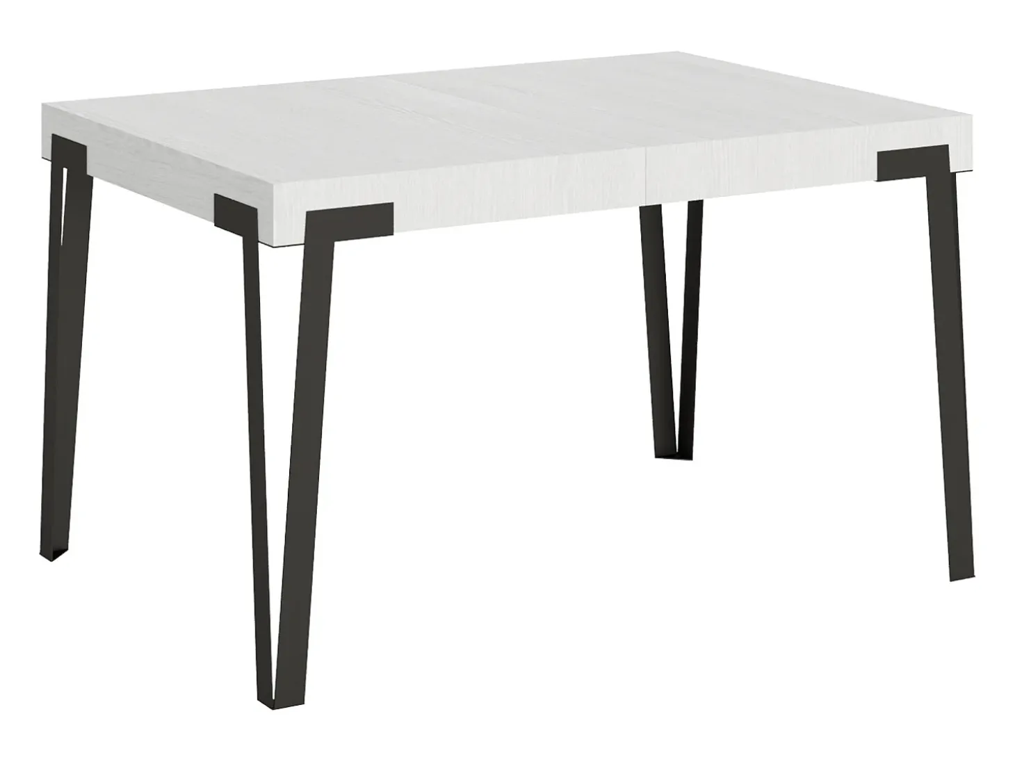 Mesa extensible 90x130/234 cm Rio Fresno Blanco estructura Antracita