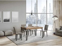 Mesa extensible 90x130/234 cm Rio Roble Natural estructura Antracita