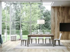 Mesa extensible 90x160/264 cm Rio Nogal estructura Antracita