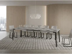 Mesa extensible 90x180/284 cm Rio Cachemira estructura Antracita