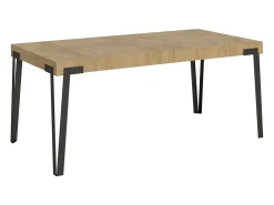 Mesa extensible 90x180/284 cm Rio Roble Natural estructura Antracita