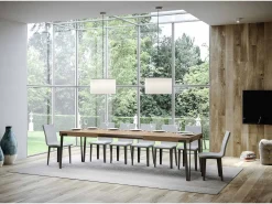 Mesa extensible 90x180/284 cm Rio Roble Natural estructura Antracita
