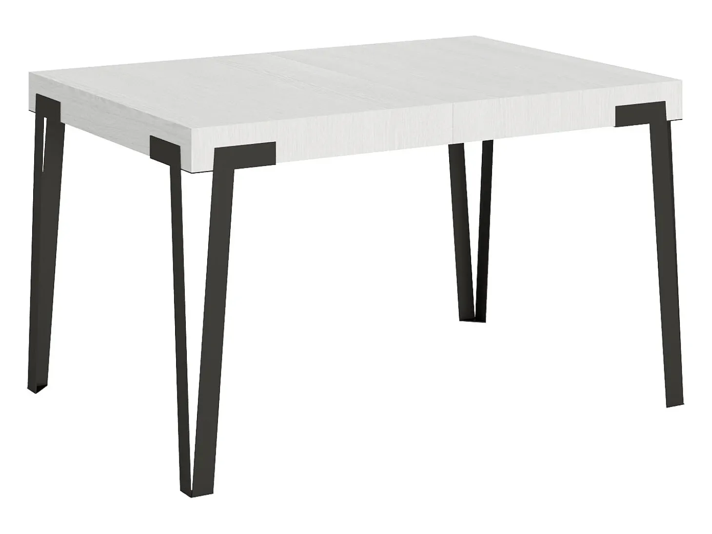 Mesa extensible 90x140/244 cm Rio Fresno Blanco estructura Antracita