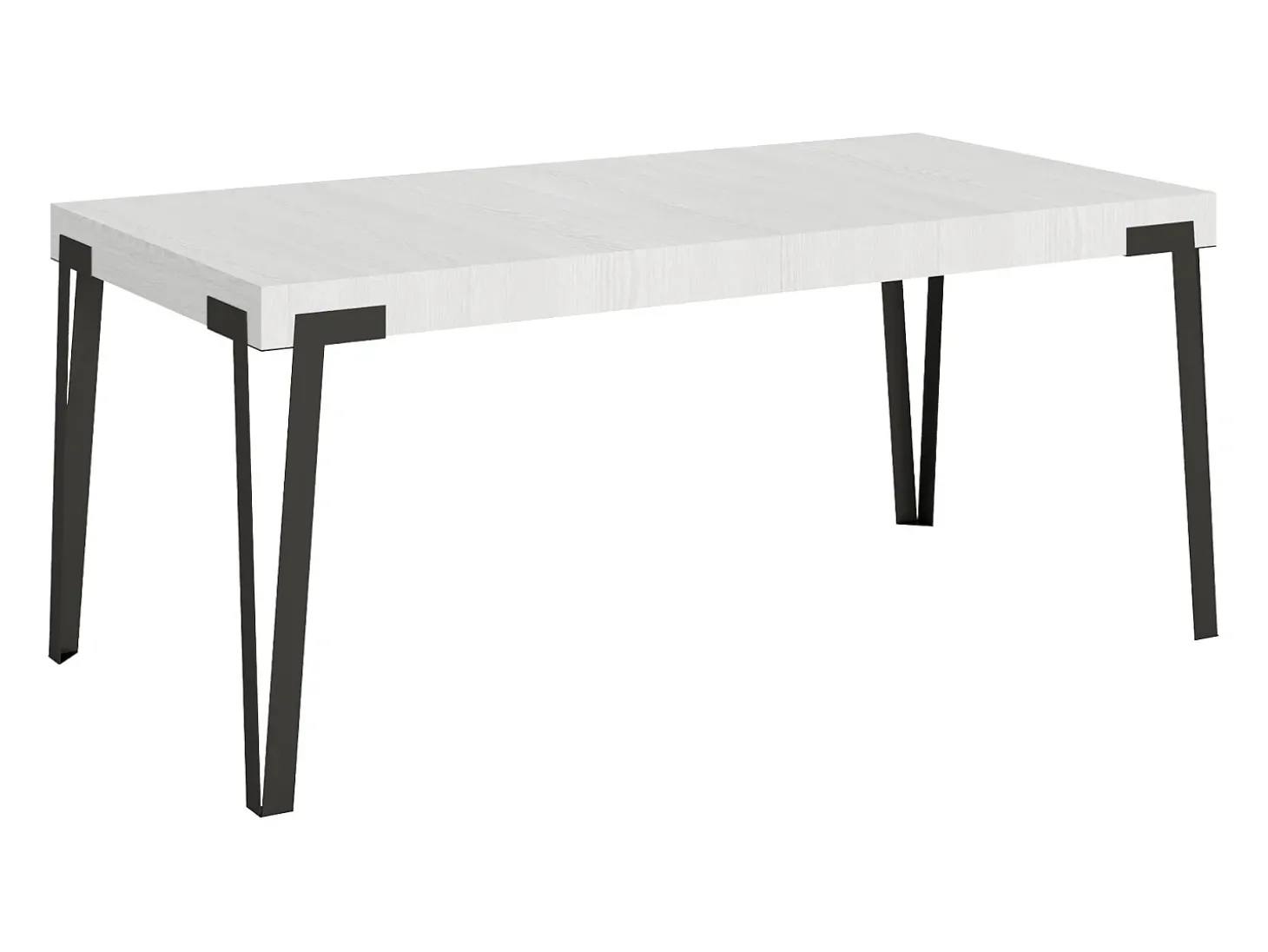 Mesa extensible 90x200/304 cm Rio Fresno Blanco estructura Antracita