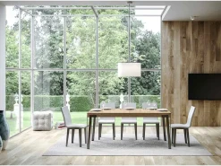 Mesa extensible 90x200/304 cm Rio Roble Natural estructura Antracita
