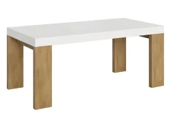 Mesa extensible 90x180/284 cm Roxell Mix Tapa Fresno Blanco - Patas Roble Nature