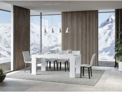 Mesa extensible 200/304x90 cm Roxell fresno blanco
