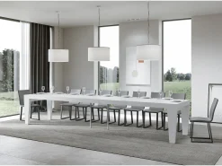 Mesa extensible 90x160/420 cm Spimbo Premium Fresno Blanco