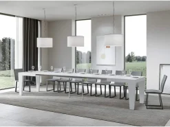 Mesa extensible 160/420x90 cm Spimbo fresno blanco