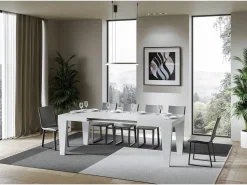 Mesa extensible 140/400x90 cm Spimbo fresno blanco