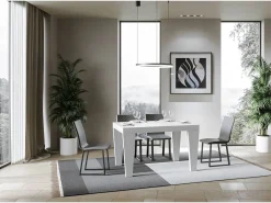 Mesa extensible 140/400x90 cm Spimbo fresno blanco