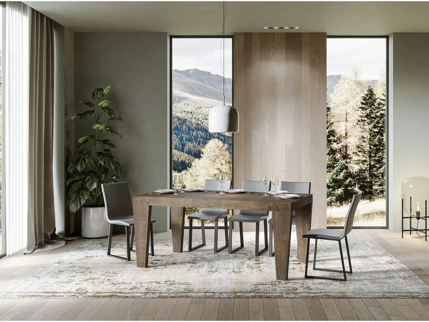 Mesa extensible 200/304x90 cm Spimbo nogal