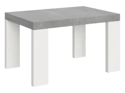Mesa extensible 90x130/390 cm Tapa Roxell Mix Cement - Patas Fresno Blanco