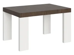 Mesa extensible 90x130/234 cm Tapa Roxell Mix Nogal - Patas Fresno Blanco