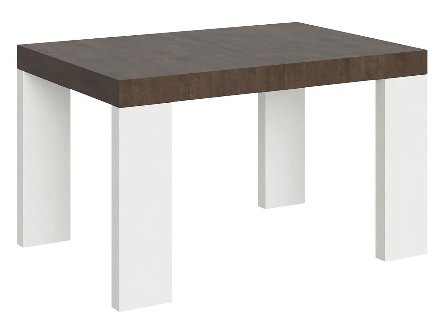 Mesa extensible 90x130/234 cm Tapa Roxell Mix Nogal - Patas Fresno Blanco