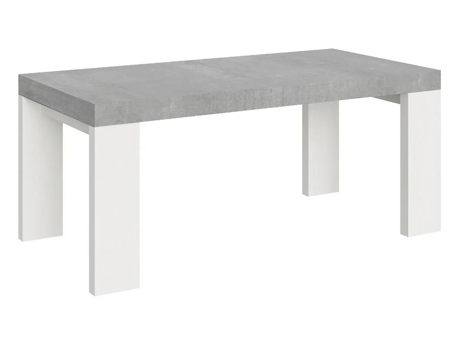 Mesa extensible 90x180/284 cm Tapa Roxell Mix Cement - Patas Fresno Blanco