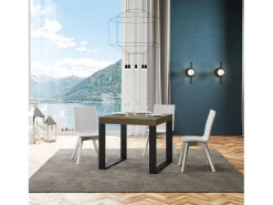 Mesa extensible 90/246x90 cm Tecno gris paloma patas antracita