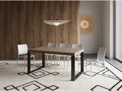 Mesa extensible 160/420x90 cm Tecno gris paloma patas antracita