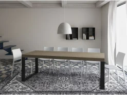 Mesa extensible 90x120/224 cm Tecno Premium gris paloma patas antracita