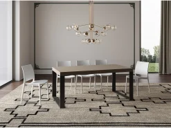 Mesa extensible 90x200/304 cm Tecno Premium gris paloma patas antracita