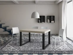 Mesa extensible 140/400x90 cm Tecno cachemira patas antracita