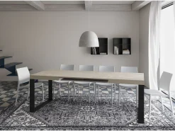 Mesa extensible 140/400x90 cm Tecno cachemira patas antracita